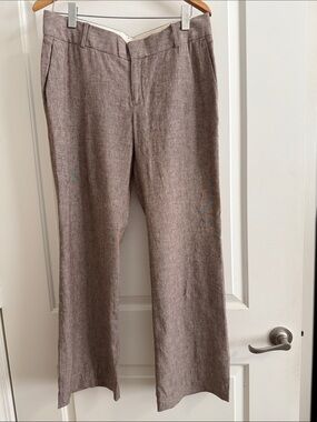Banana Republic Women's Boot Cut Linen-Blend Pants in Taupe